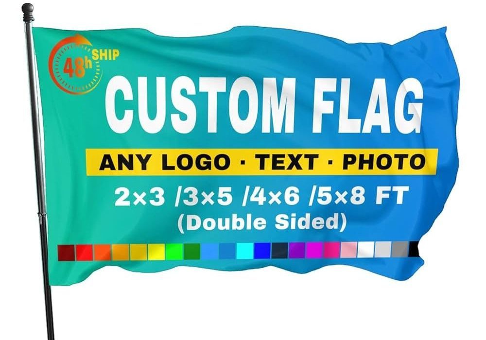 Professional NO MOQ Custom Flag 3*5FT 100% Polyester Double-Sided Custom Design Size