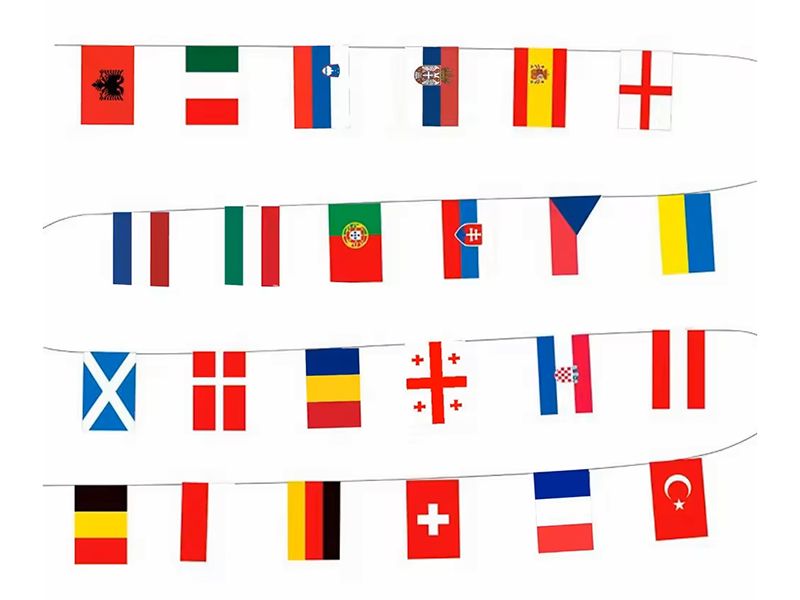 Promotional European Countries String Flag, 24 Countries European Cup Soccer String Pennant Banner