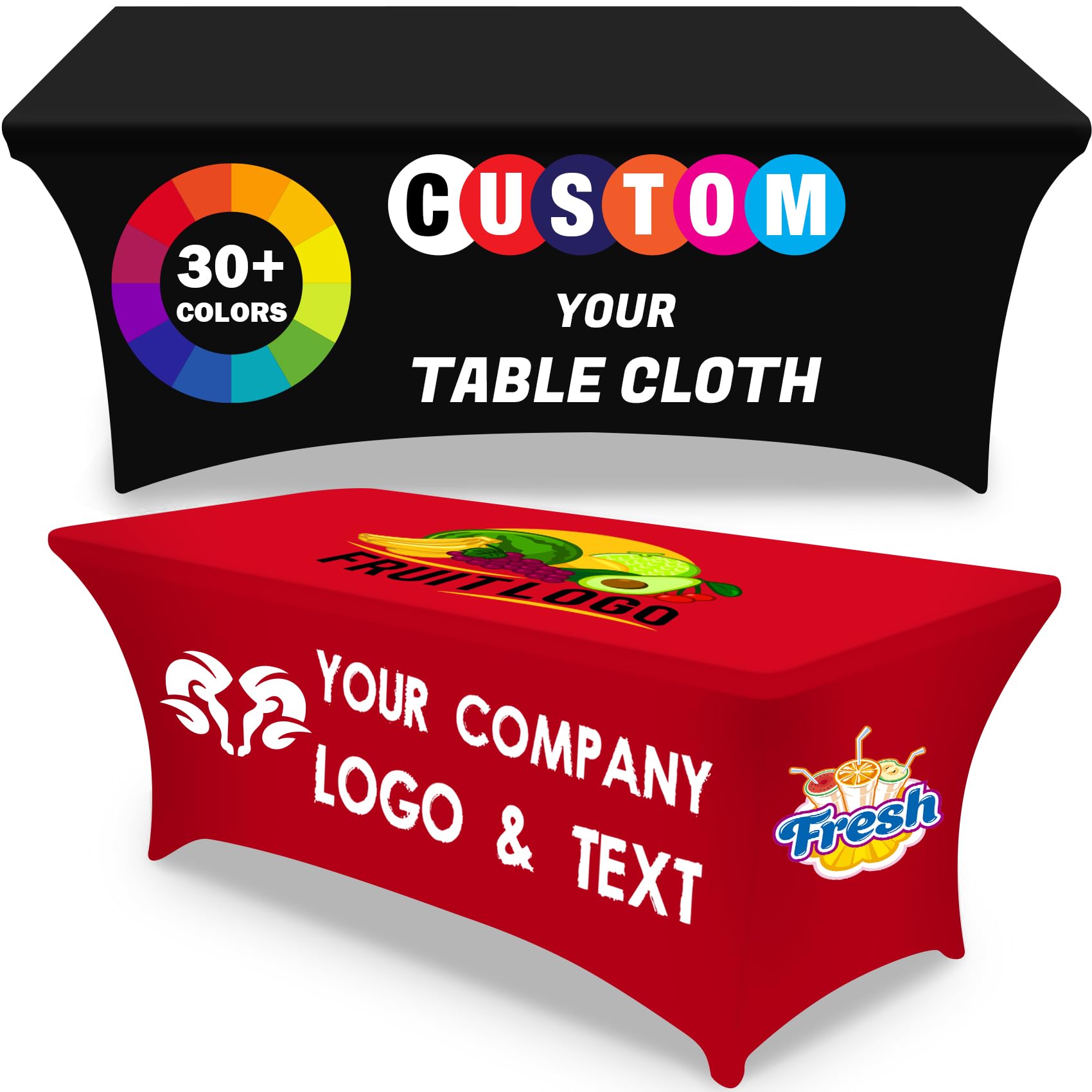 Best Selling   Trade Show Cheap Rectangular Promotion Table Cloth Sell Customized Promotional Tablecloths Fitted