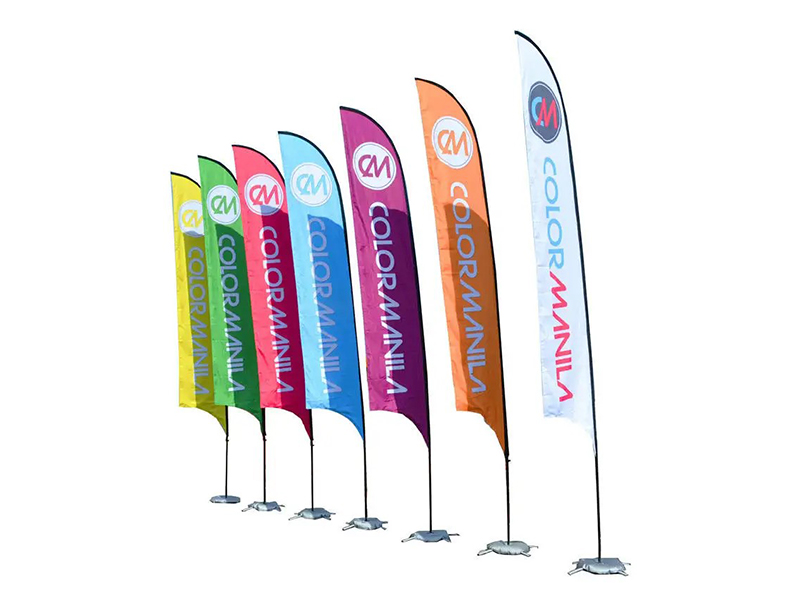 Factory hot sale Mini Custom Logo Double Side Printing Aluminum Flagpole Sport Event Tear Drops Feather Flag