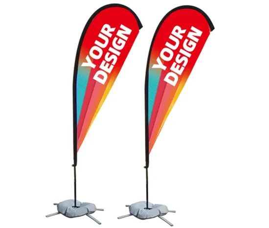 Wholesale Advertising Custom Easy To Assemble And Carry Outdoor Printed Promotional Teardrop Banner Beach Flag