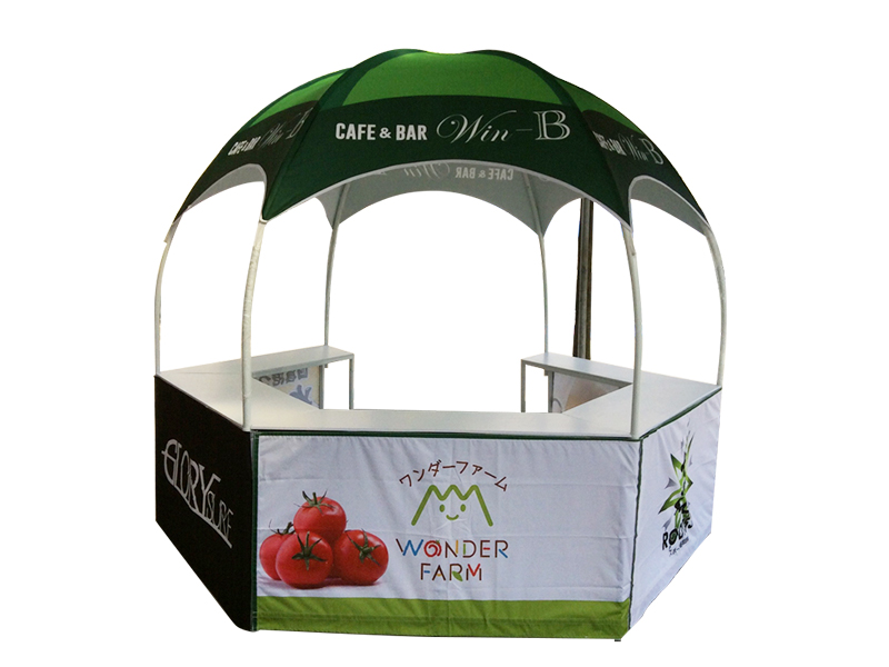 Outdoor Heavy Duty Large 10X10ft Trade show Customized Hexagonal Booth Dome Shaped Tent Advertising Kiosk Counter Canopy