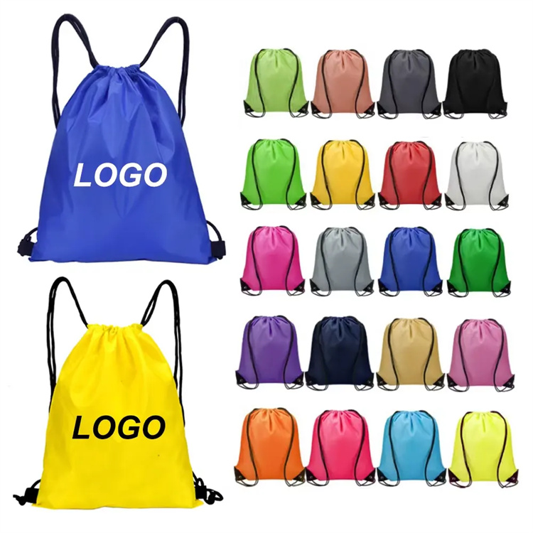 Wholesale Customized 34cm Polyester Nylon Drawstring Sportpacks Promotional Backpack and Shop Bags5 Wholesale Customized 34cm Polyester Nylon Drawstring Sportpacks Promotional Backpack and Shop Bags5