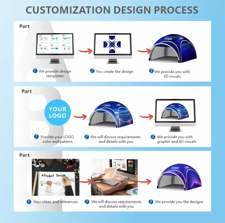 Custom Outdoor Inflatable Dome Tent PVC Oxford Fabric Electric Air Pump Thermal Transfer Printing for Events Trade Advertising8