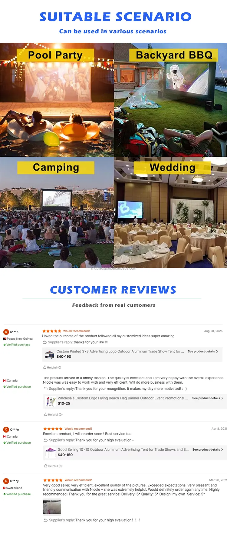 Hot Sale Custom Size Inflatable Projector Screen-Waterproof PVC Outdoor Cinema Event Stand with Easy Setup & Plug Powered3