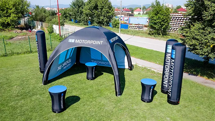 Custom Outdoor Inflatable Dome Tent PVC Oxford Fabric Electric Air Pump Thermal Transfer Printing for Events Trade Advertising3