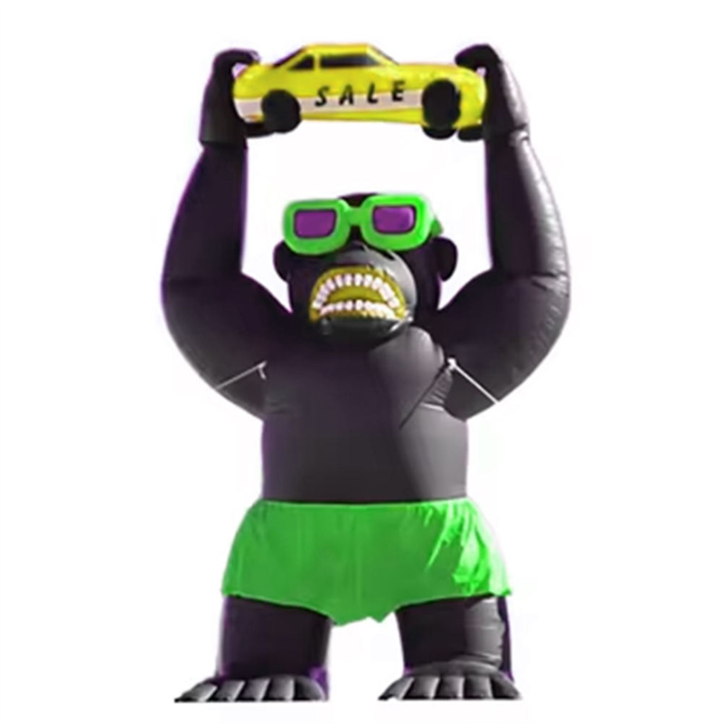 Giant Custom Inflatable Gorilla Balloon PVC Oxford Blimp with UV Digital Printing Fan Blower for Outdoor Advertising Displays