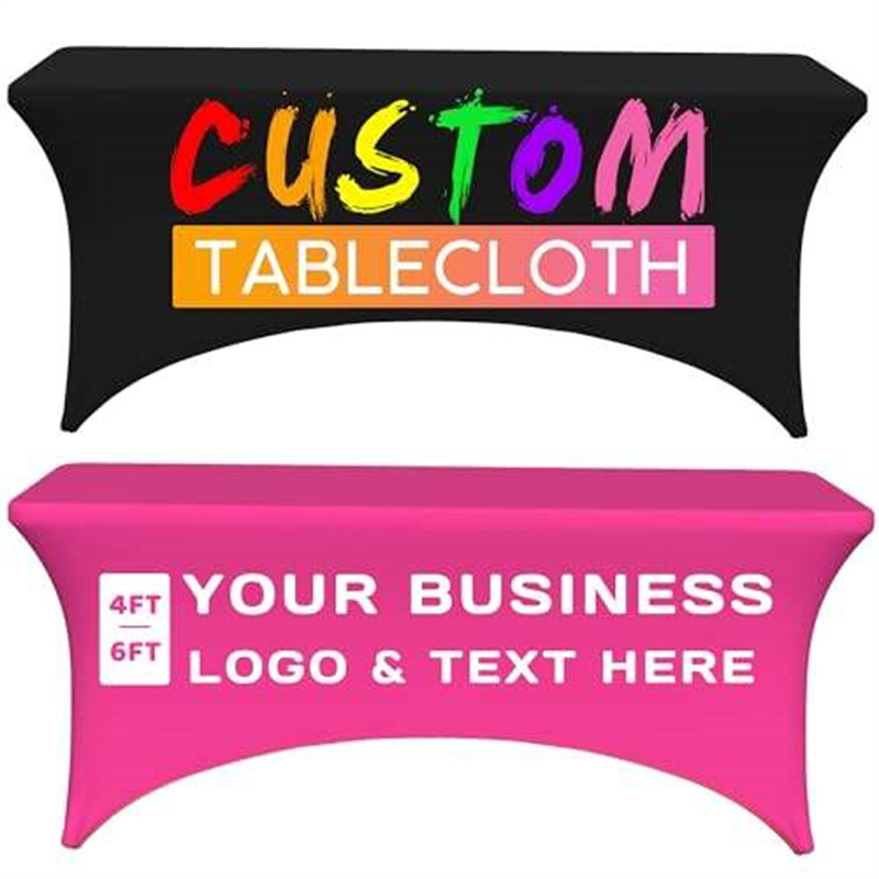 Hot Sale Modern Fabric Style Advertising Table Covers Spandex Stretch High Top and Banquets Rectangular Table Cloth Wholesale