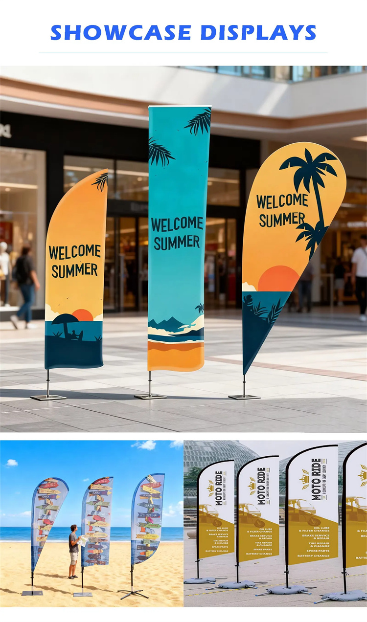 Flag Banners for Outdoor Agriculture Use Beach Flags Custom Business Promotional Heat Transfer Printed Flying Feather Cloth