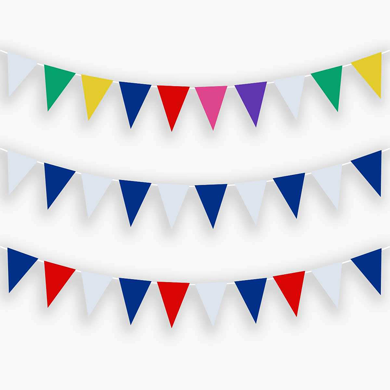 Factory Price Wholesale Colourful Festival Triangle Bunting Banner String Flag Digital Printed Techniques
