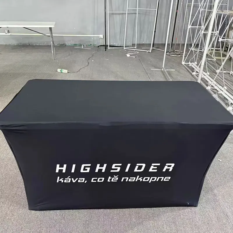 Wholesale Elastic Spandex Stretch Soft Digital Printed Anti Slip Fitted Table Cover for Hotel Wedding Party Decoration