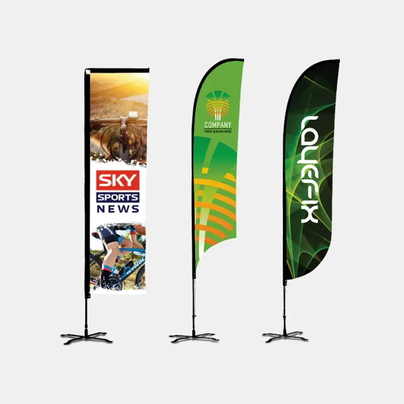 Flag Banners for Outdoor Agriculture Use Beach Flags Custom Business Promotional Heat Transfer Printed Flying Feather Cloth