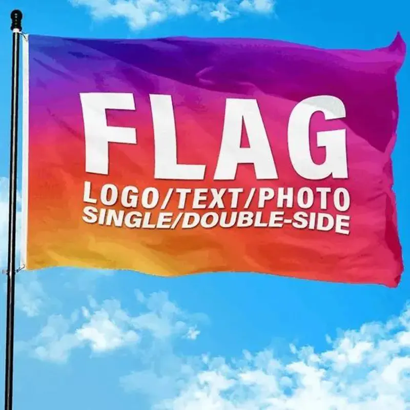 Portable 3 X 5 Ft Double Sided Flags Customizable Patterns and Logos for Outdoor Tradeshow Giveaways