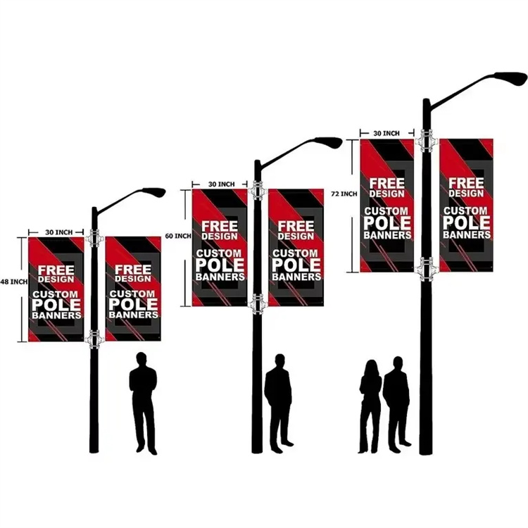 Manufacturer’s Heavy-Duty Street Pole Flag Eco-Friendly Weatherproof Lamp Post Banner for Outdoor Business Advertising Manufacturer’s Heavy-Duty Street Pole Flag Eco-Friendly Weatherproof Lamp Post Banner for Outdoor Business Advertising