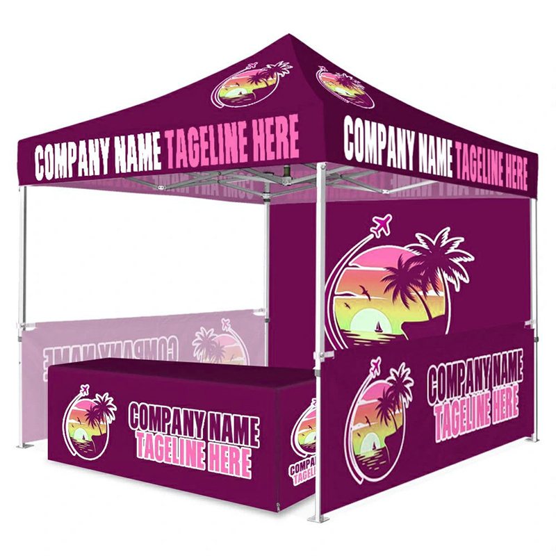 Custom Logo Square Event Tent Pop-Up Canopy with Full Graphic Design Service UV Resistant Waterproof Fire Retardant