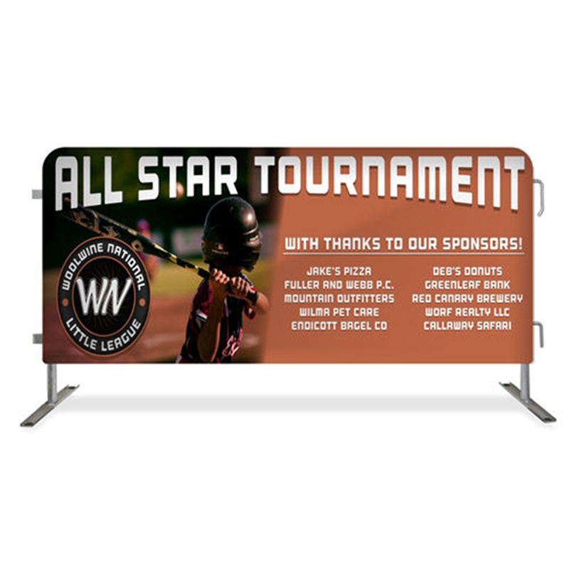 Custom Logo Crowd Control Fence Banner Portable Barricade Barrier Cover for Outdoor Sports Events Made Durable Vinyl Polyester