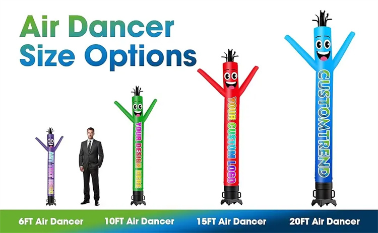 Customizable Digital/Thermal Transfer Printed Outdoor Advertising Inflatable Air Dancer with Electric Air Pump 4-12+ ft Height