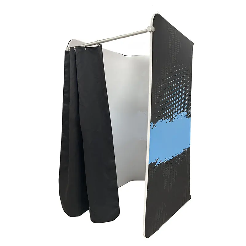 Portable Folding Aluminum Changing Room with Curtain Modern Style for Boutiques and Retail Stores
