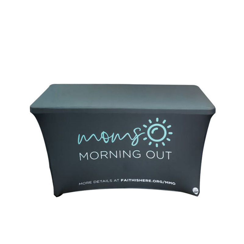 Personalized Waterproof Rectangle Table Cloth Throw 4ft 6ft 8ft Outdoor Fitted Stretch Table Cover Polyester Vinyl for Business