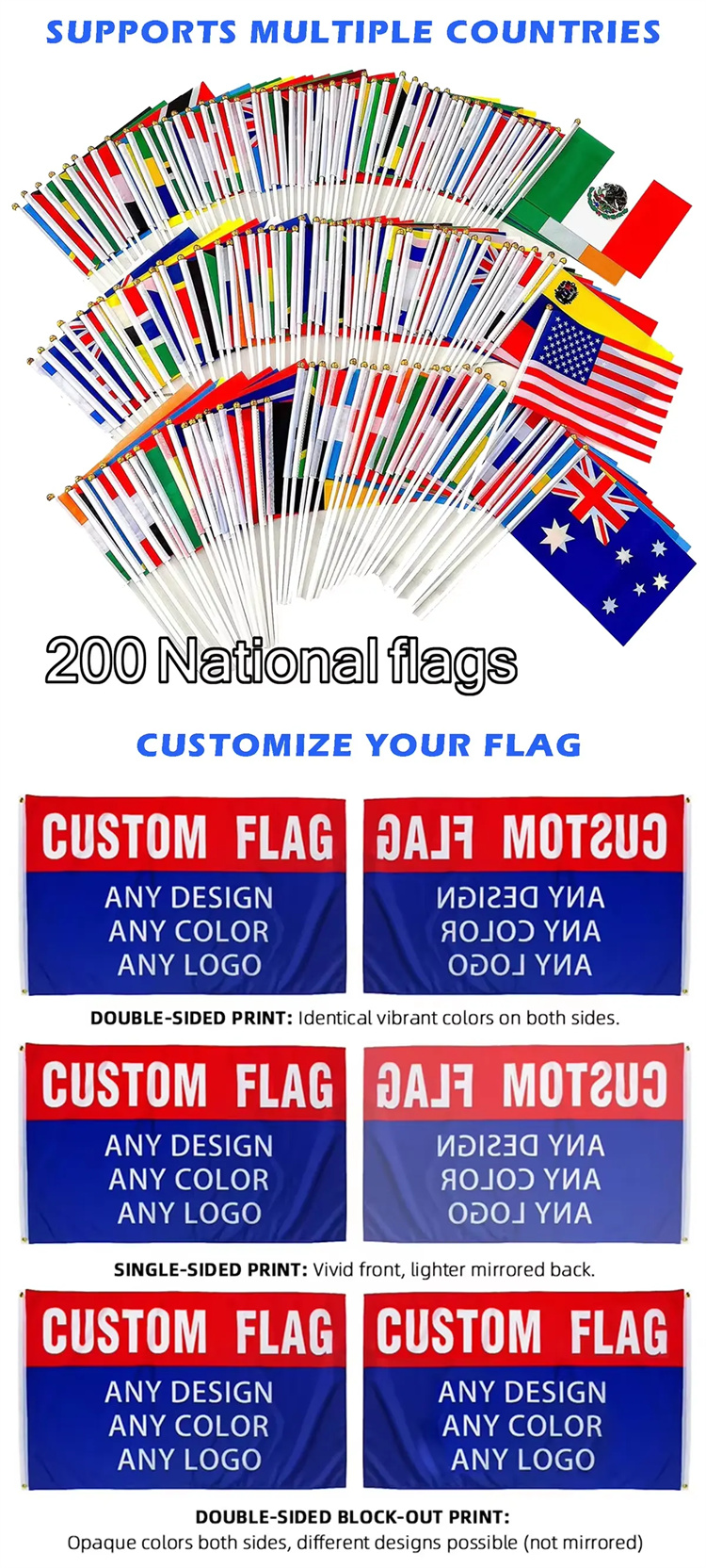 Custom Pattern 14x21cm Mini Polyester Hand Flags Double Sided Printed for Promotional Activities All Countries Waving Style1 Custom Pattern 14x21cm Mini Polyester Hand Flags Double Sided Printed for Promotional Activities All Countries Waving Style1