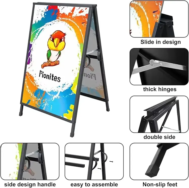 Portable Subrack Frame Freestanding Poster Board Stand with Aluminium Construction Foldable Eco-Friendly for Exhibition Displays1