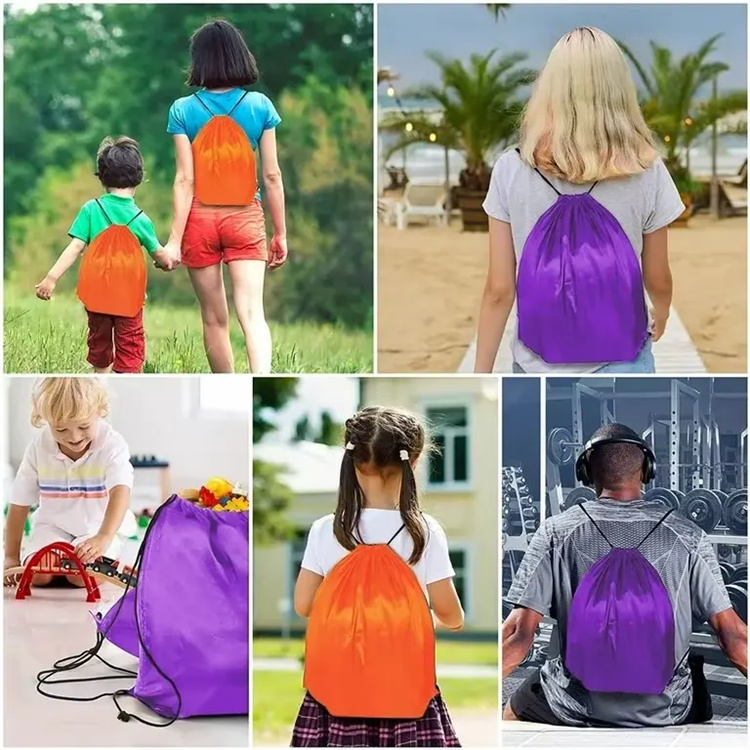 Wholesale Customized 34cm Polyester Nylon Drawstring Sportpacks Promotional Backpack and Shop Bags4 Wholesale Customized 34cm Polyester Nylon Drawstring Sportpacks Promotional Backpack and Shop Bags4