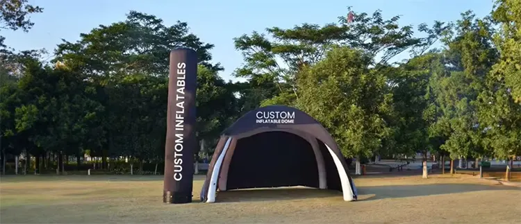 Custom Outdoor Inflatable Dome Tent PVC Oxford Fabric Electric Air Pump Thermal Transfer Printing for Events Trade Advertising4