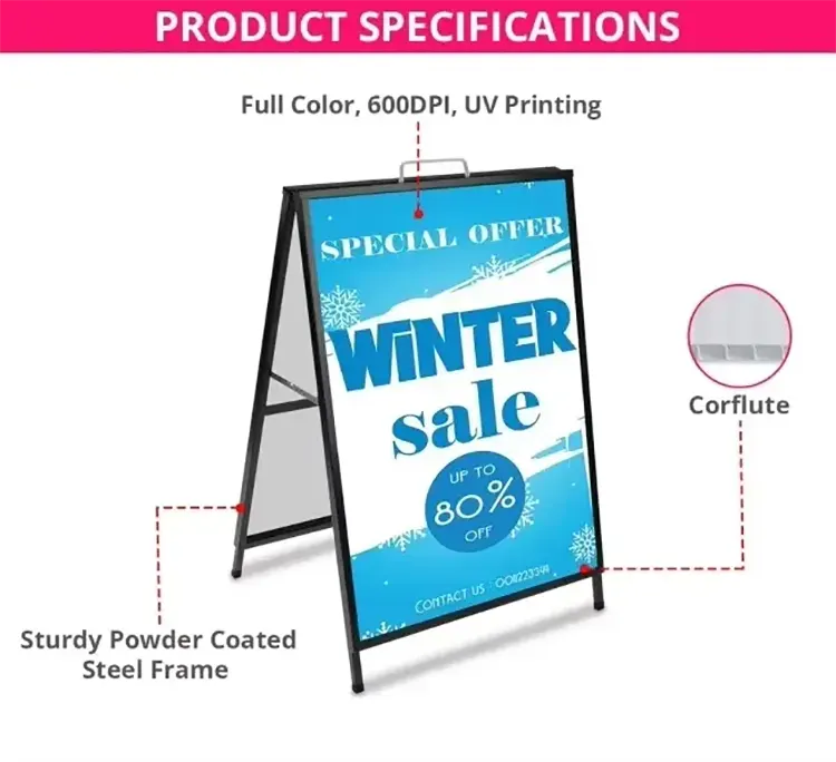 Portable Subrack Frame Freestanding Poster Board Stand with Aluminium Construction Foldable Eco-Friendly for Exhibition Displays2